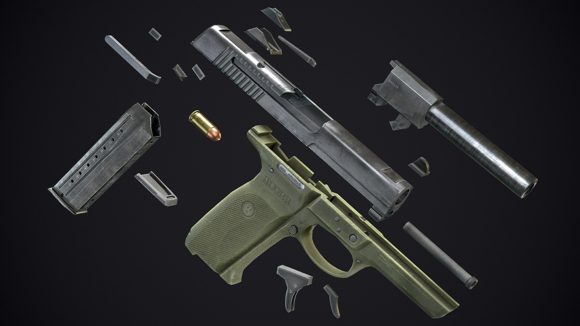 3D ruger gun - TurboSquid 1500627