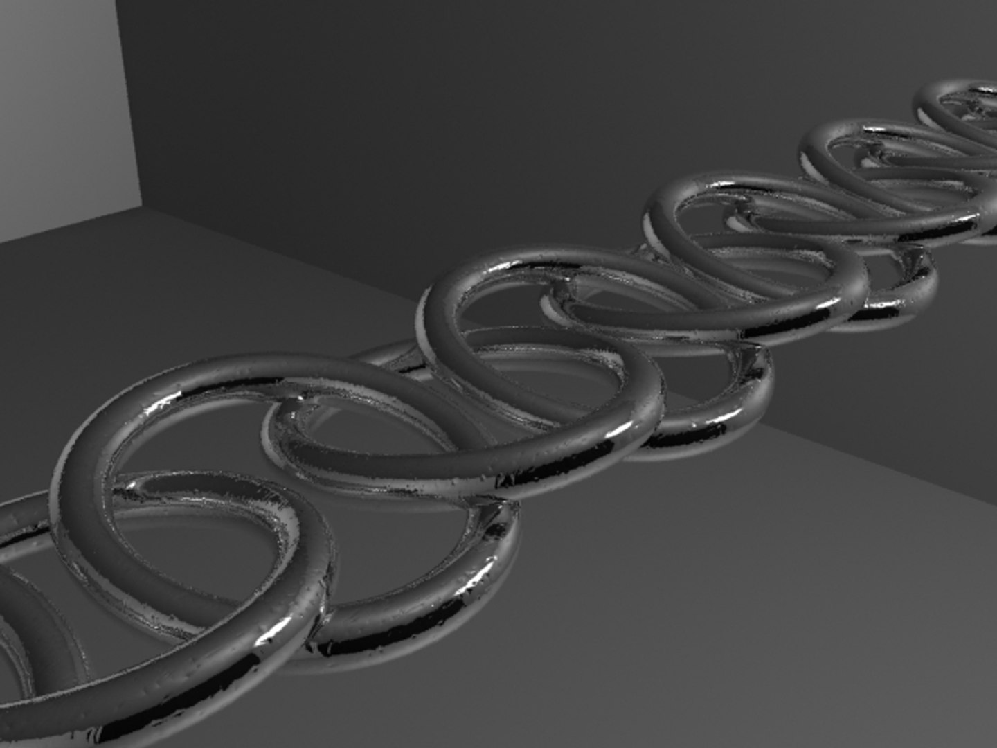 3d Model Silver Metal Chain