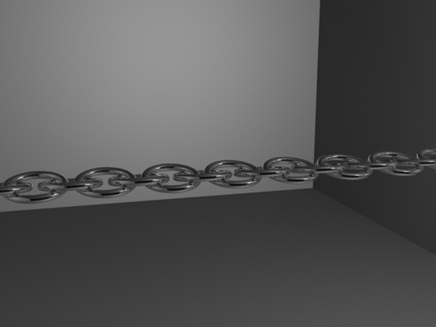 3d model silver metal chain