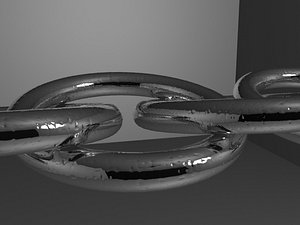3d model silver metal chain