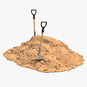 3D Sand Pile with Shovels model