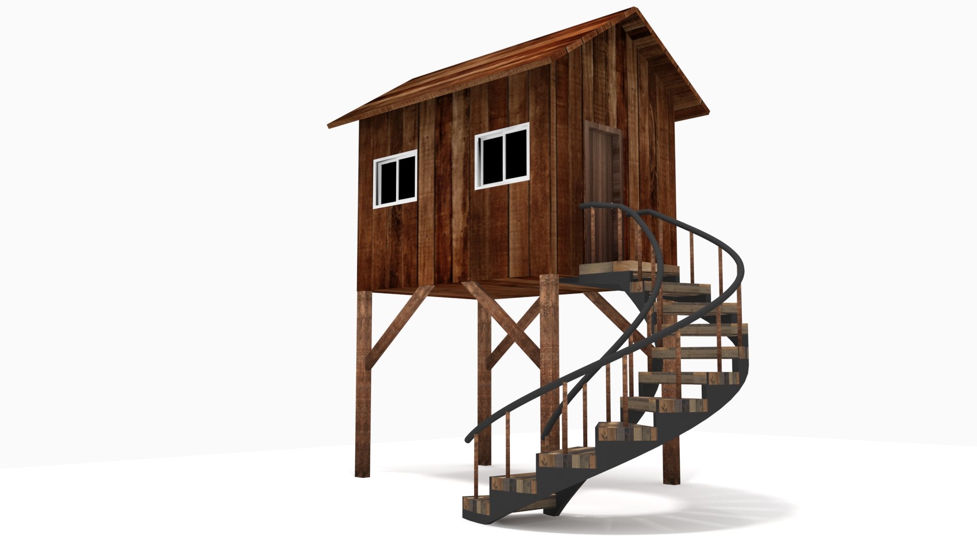 Resort style wooden hut house 3D model - TurboSquid 1348757