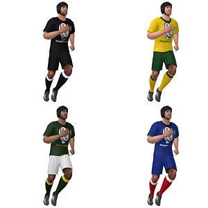Rugby players LOD2 Pack Rigged