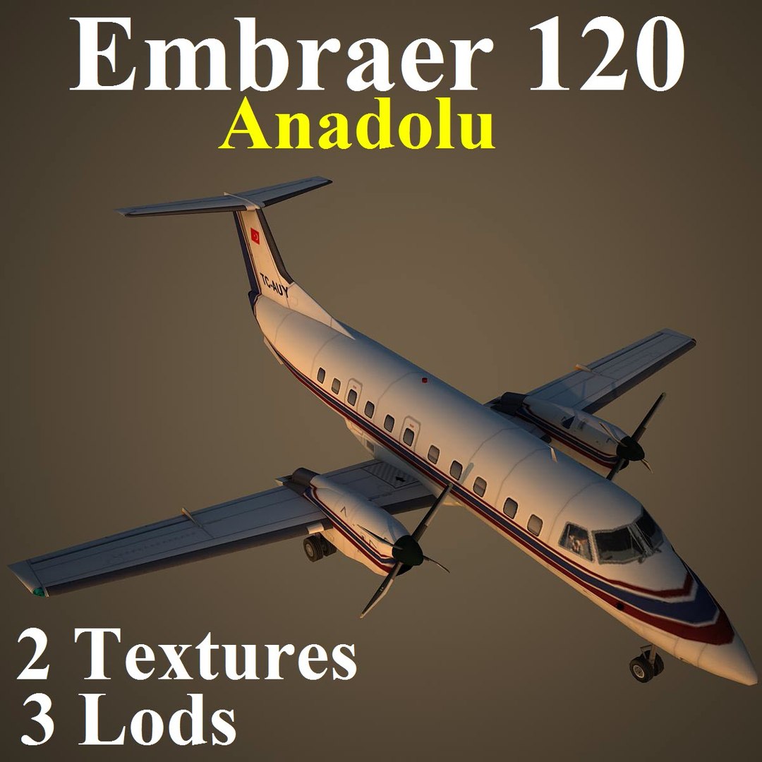 3d Model Embraer Emb 120