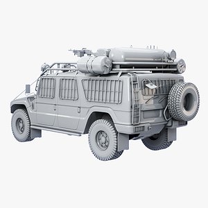Apocalypse SUV 3D Model Armored Off-Road Vehicle No Textures