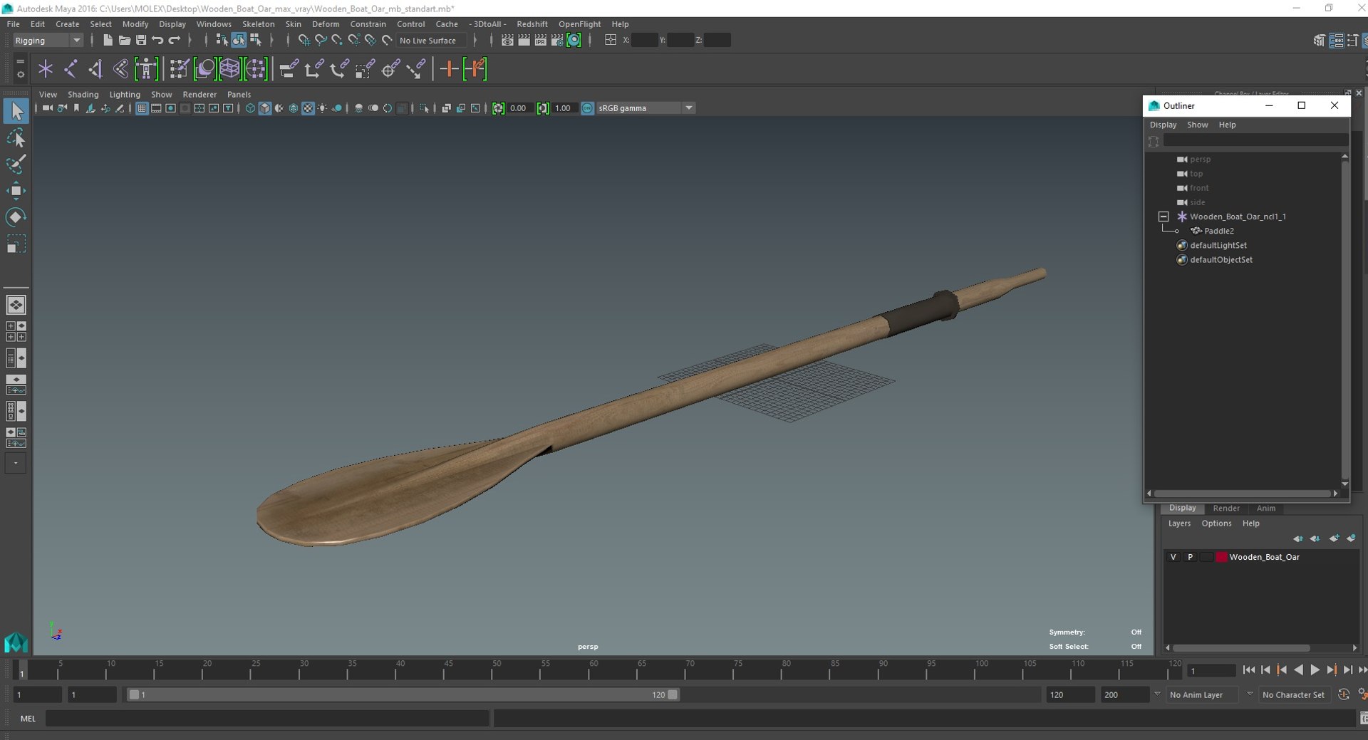 3D Wooden Boat Oar - TurboSquid 2176801