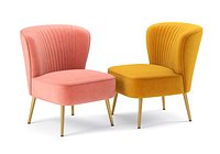 Modern Glam Velvet Armless Chair