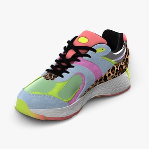 3D Denim Leopard Shoes