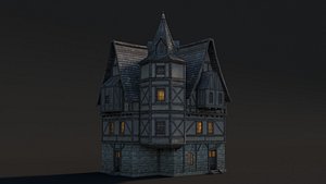 3D model medieval fantasy house