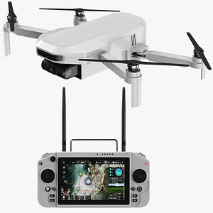 Detailed Drone With Controller 3D model