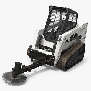 3D Bobcat Compact Track Loader with Brush Saw model