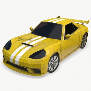 Cartoonish Sports Car PBR Low-Poly