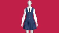 Girls Corporate Shirt And Skirt - Outfit