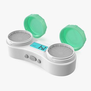 Electronic Contact Lens Case Green Caps