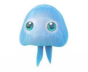 Moon Jellyfish animated fish low poly toon