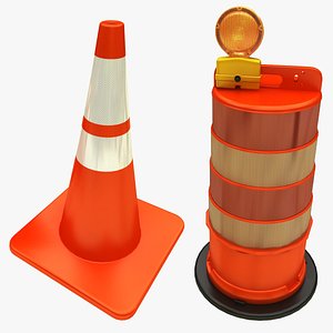3D traffic drum cone model