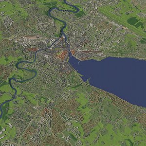Geneva Switzerland - city and urban 3D