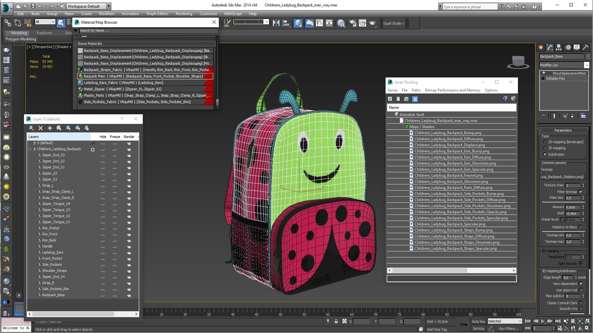 Childrens Ladybug Backpack 3D Model - TurboSquid 2245894