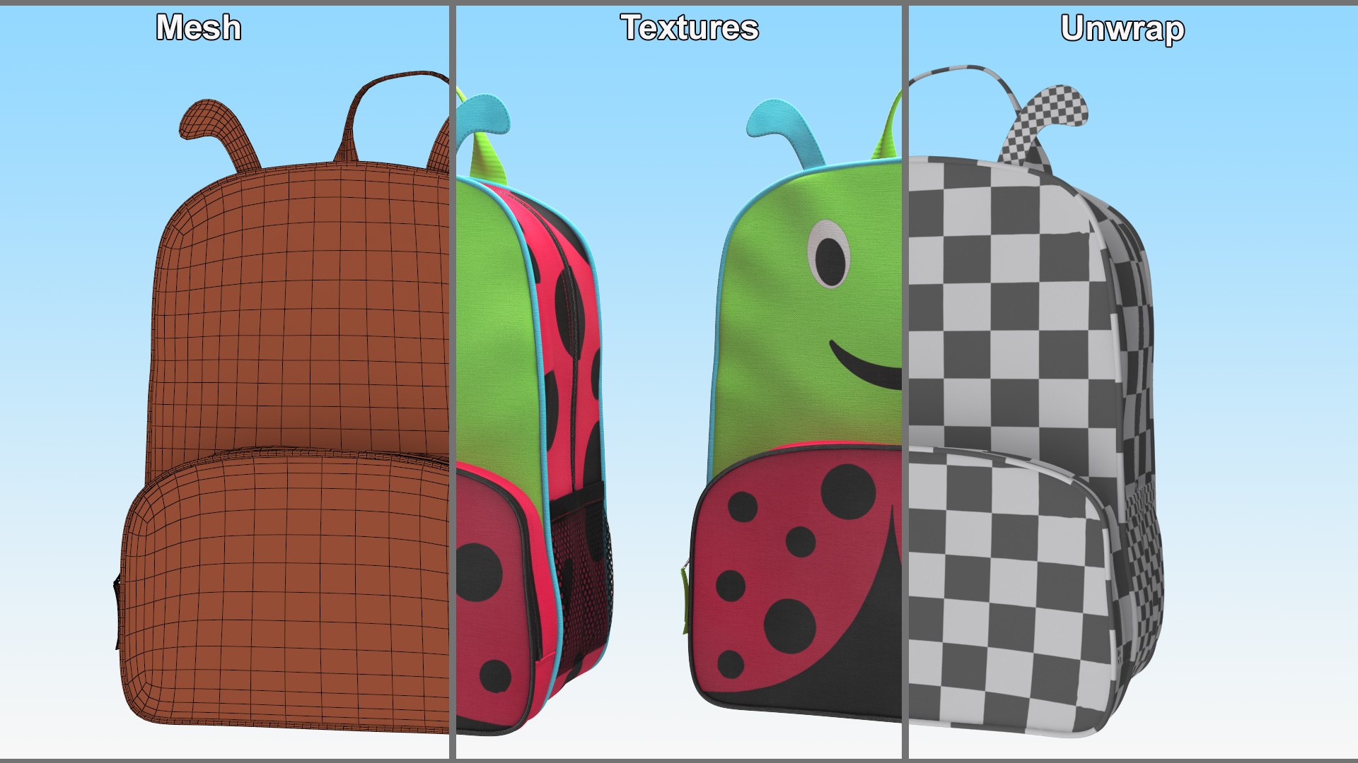 Childrens Ladybug Backpack 3D Model - TurboSquid 2245894