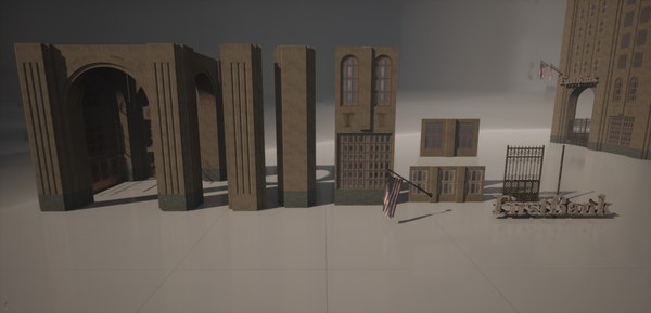 Bank Building Modules 3D model