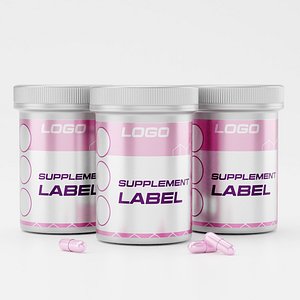 3D jar Bottle and pillHigh-Quality 3D Pill Container Model and pill model
