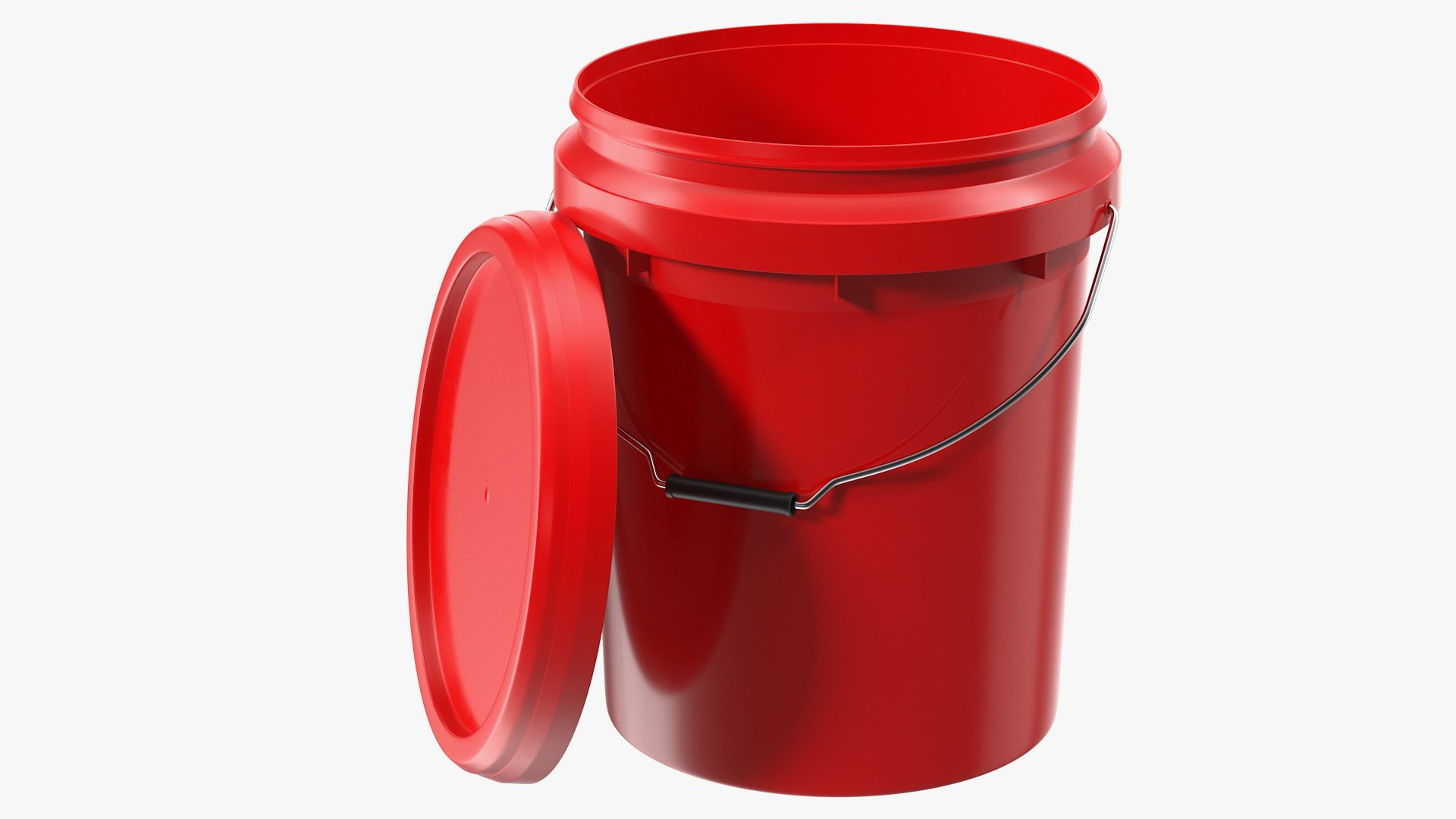 Food Grade 20L Plastic Bucket 3D model preview