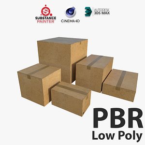Cardboard Boxes - Game ready props Low-poly 3D