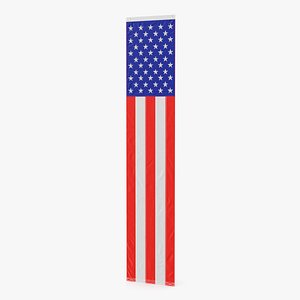 Pull Down US Flag 3D model