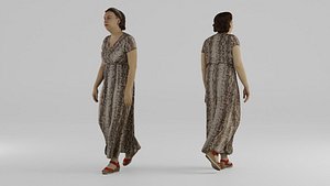 Woman Walking Casual 4 3D