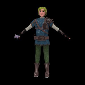 cartoon warrior fighter model