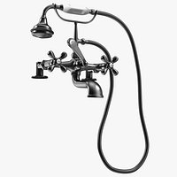 Traditional Crosshead Bath Shower Mixer Tap Black
