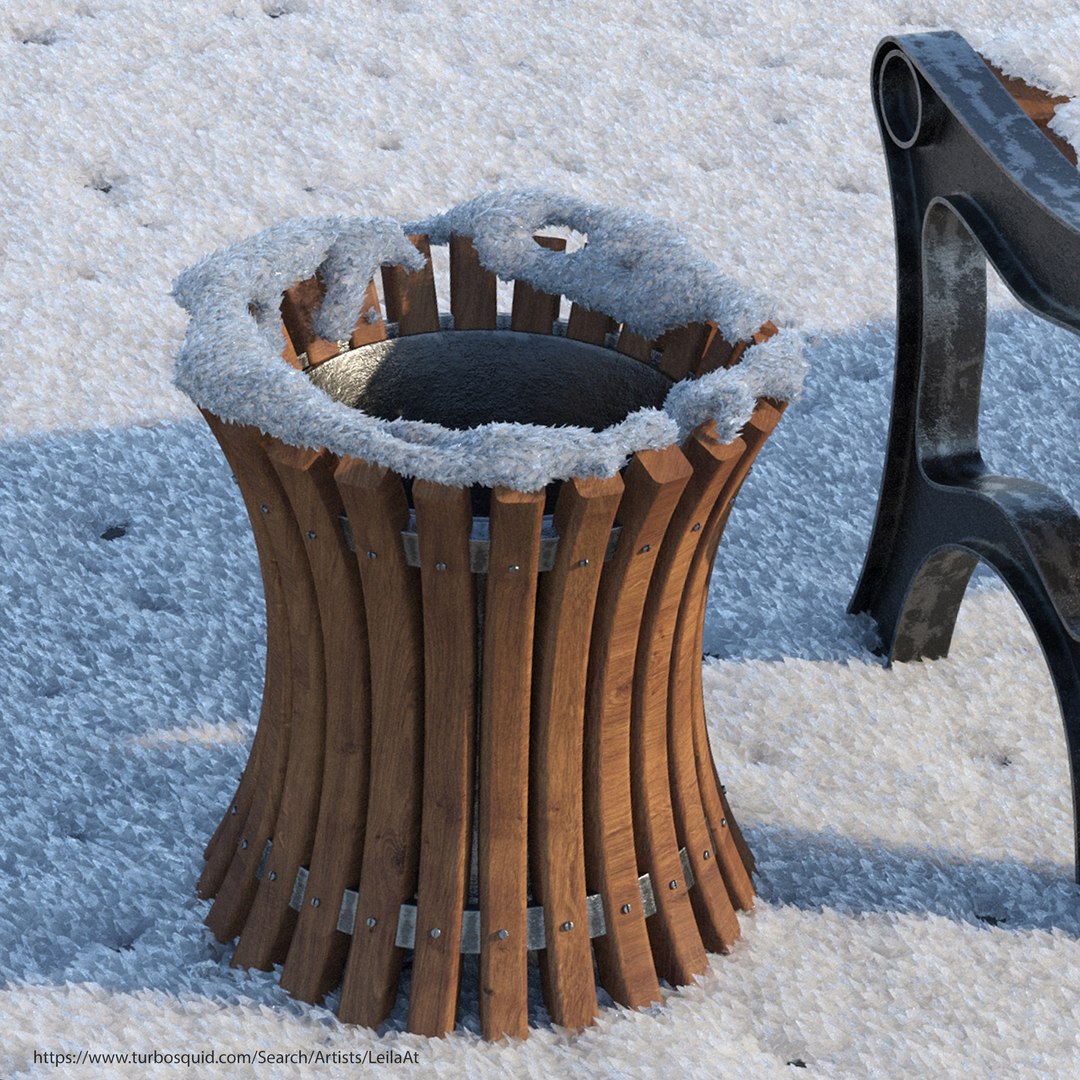 3D Snow Bench Sidewalk Street Model - TurboSquid 1899247