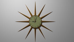 80s Retro Sun Wall Clock Low-poly 3D model