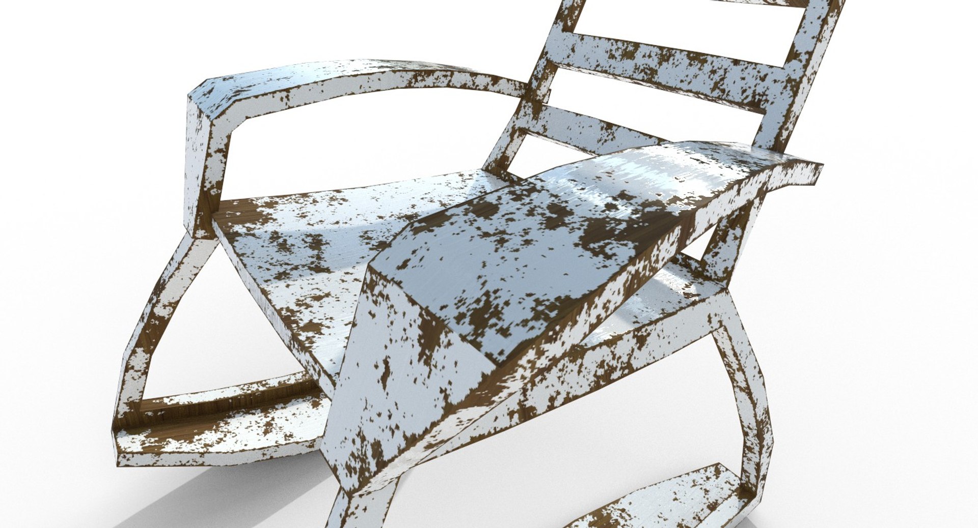 Old Worn Rocking Chair Model - TurboSquid 1389555