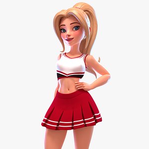 Rigged Cheerleader Girl 3D model