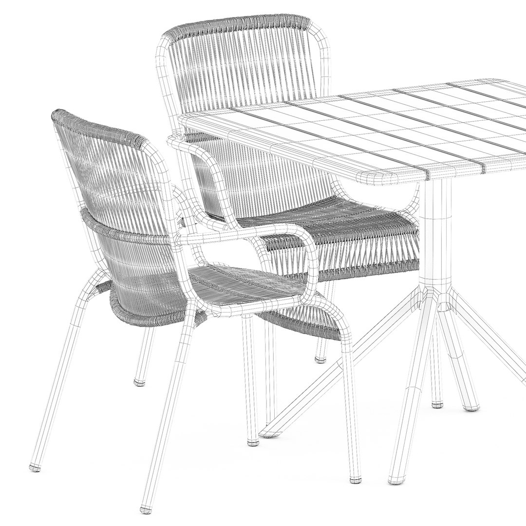 3D Loop Dining Chair And Loop Bistro Table Model - TurboSquid 1998923