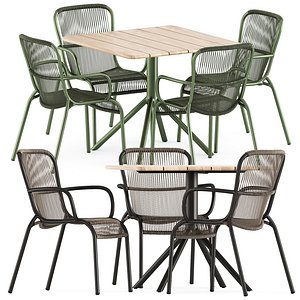 Loop dining chair and Loop bistro table