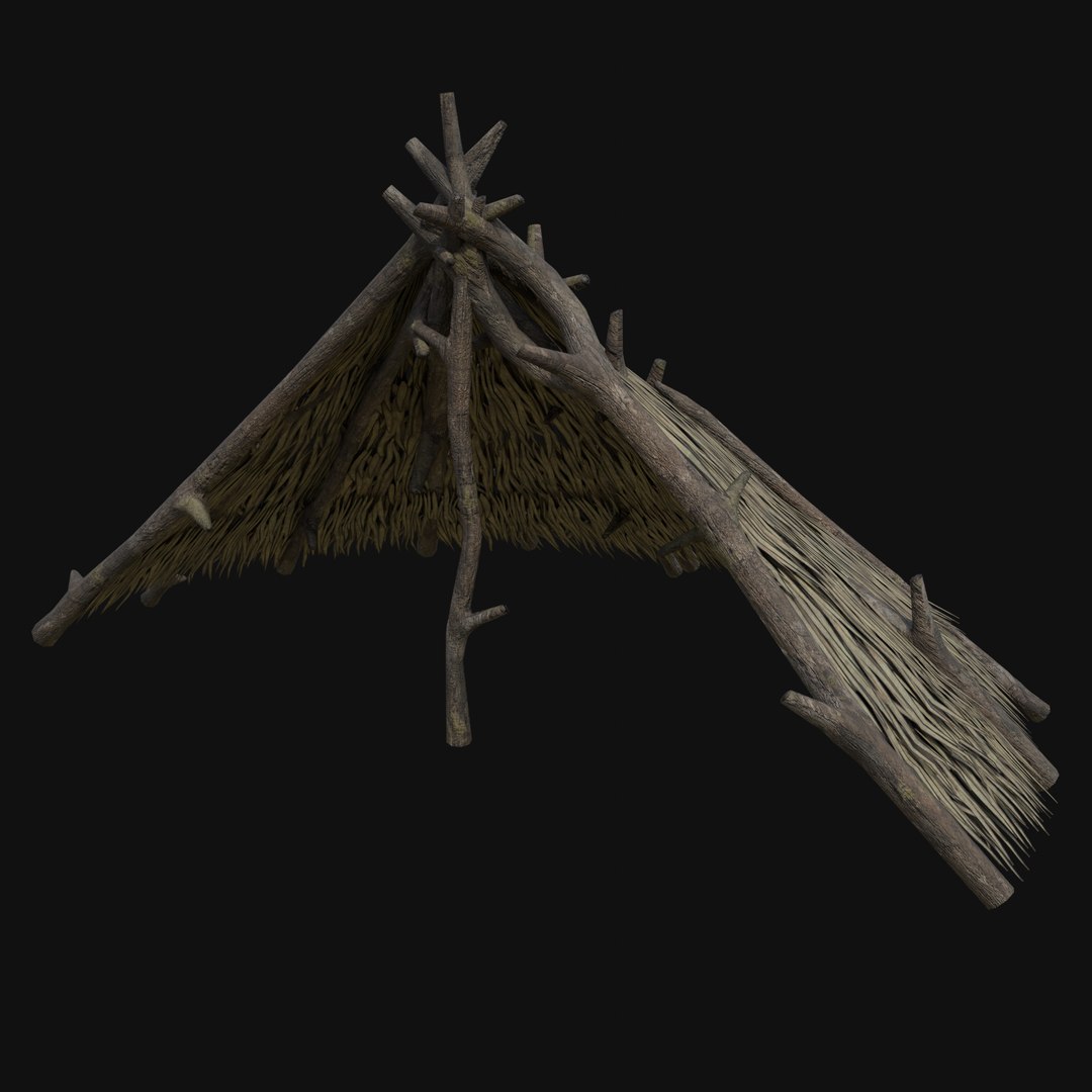 PRIMITIVE SHELTER HUTS COTTAGE HOUSE NATIVE PRIMAL COLLECTION Model ...