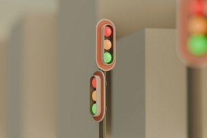 3D Traffic Light Lego Style Design Future