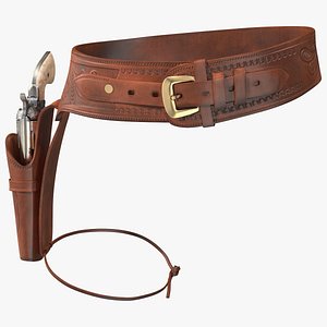 Western Gun Belt with Revolver