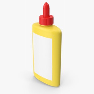 3D Yellow Glue Bottle model