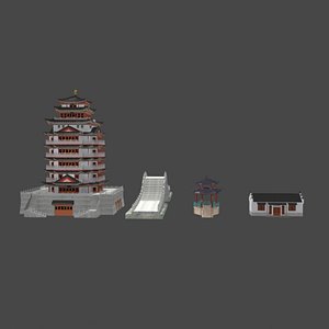 3D model chinese architecture building collection