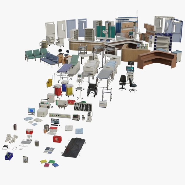 Hospital Props Mega Collection 1B 3D model