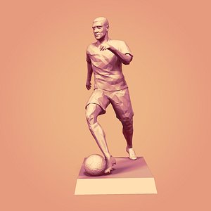 Polygonal Soccer Player - Statue - Figurine - Trophy
