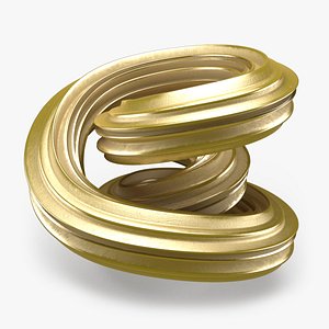 3D Abstract Shape 02 Gold