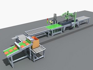 3D Industrial Equipment 24 - Packing Weighing and Sealing Assembly Line