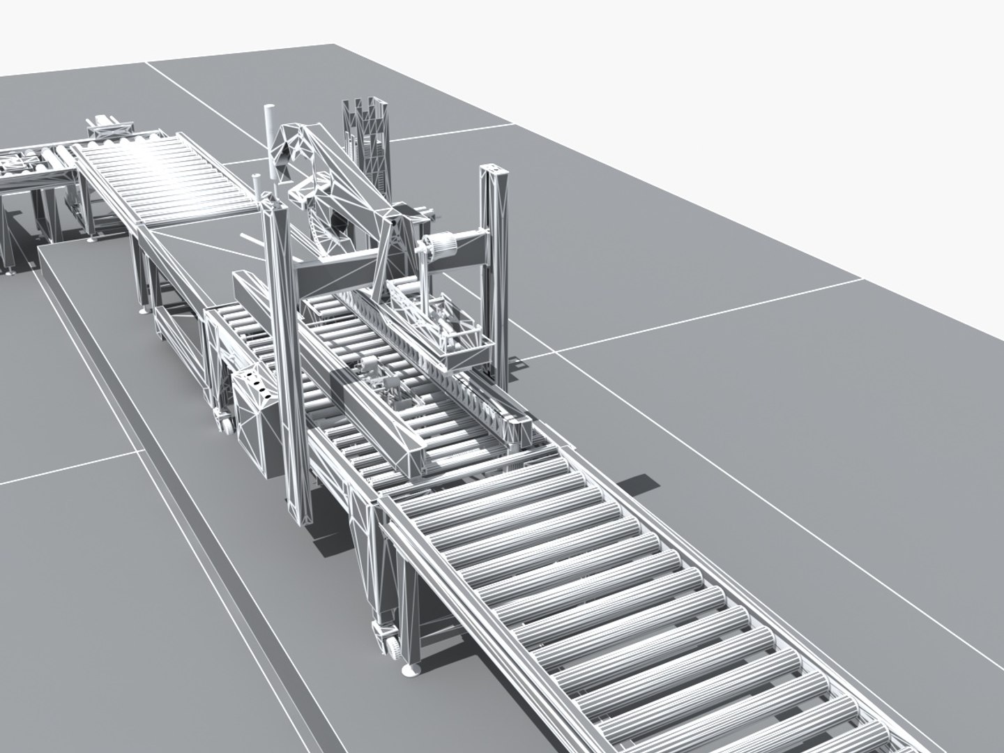 3D Industrial Equipment 24 - Packing Weighing And Sealing Assembly Line ...