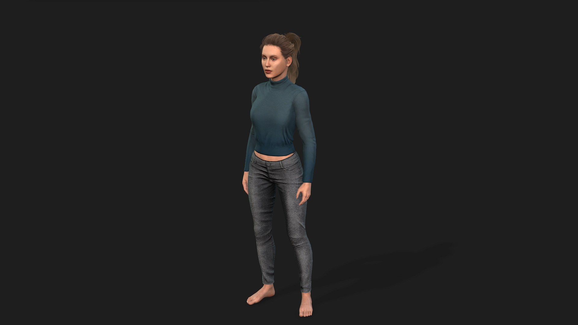 Model Of A Realistic Woman For Games Animation And Renderings 3D Model ...