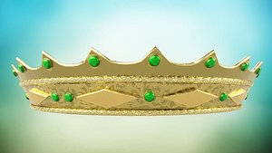 Old Medieval Crown PBR game ready Low-poly 3D