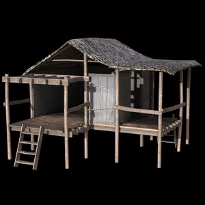 3d model of island hut